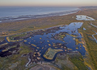 Rye Harbour Nature Reserve aerial view